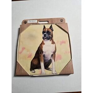 New in box boxer dog coaster